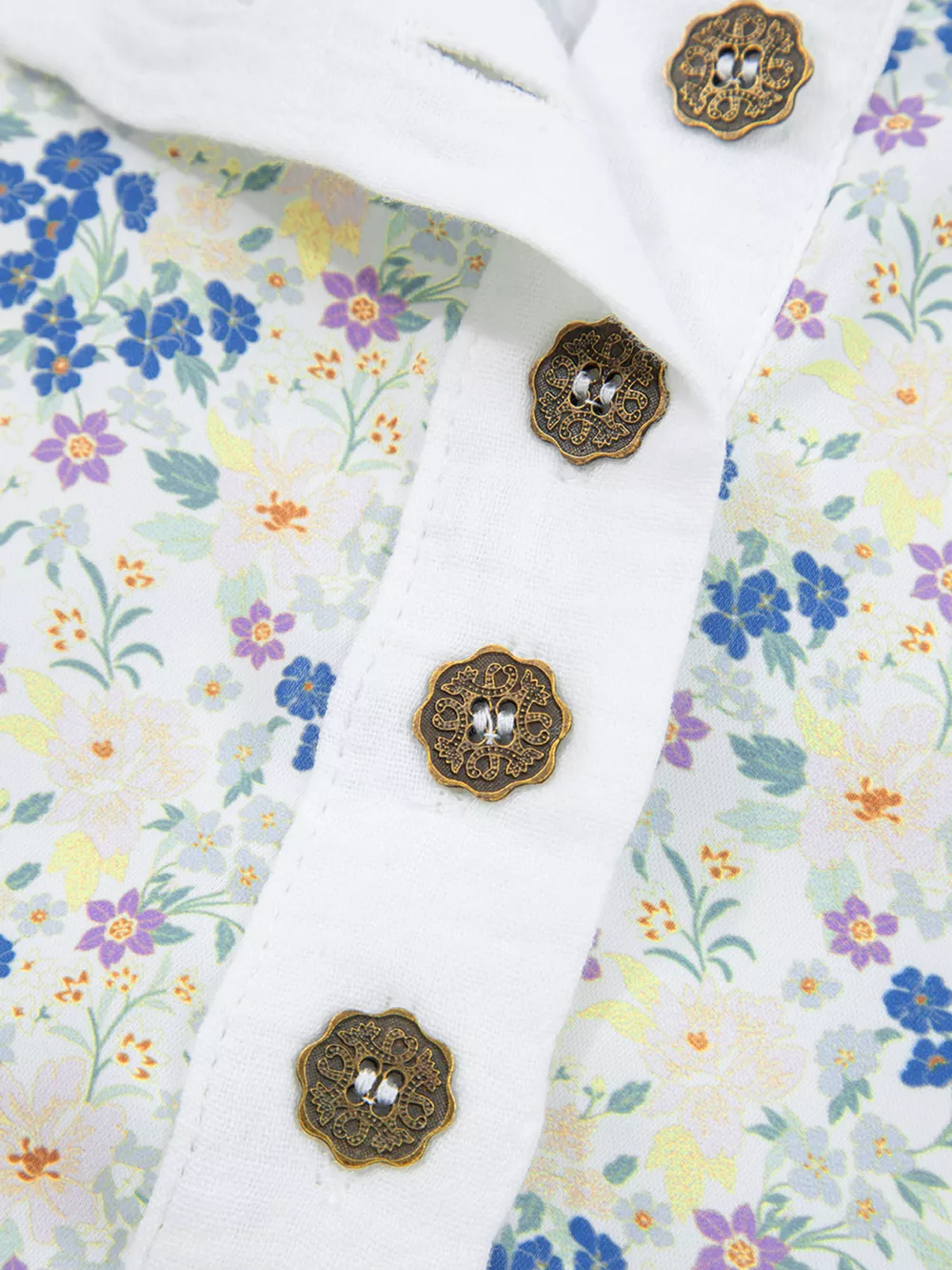 Floral Print Henley Button 3/4 Sleeve Blouse, image 9