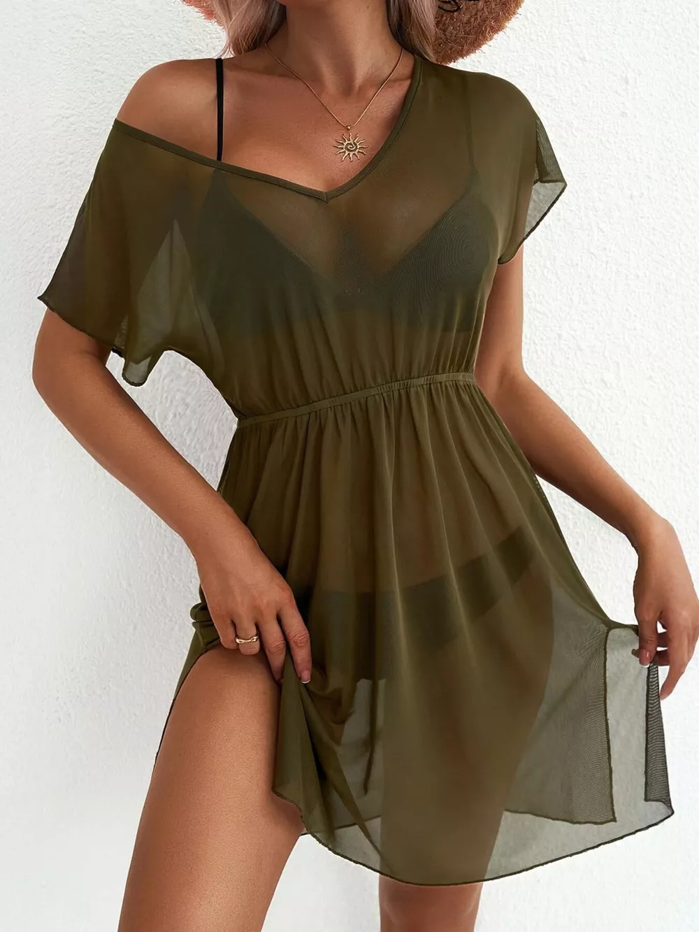 Printed Short Sleeve Mini Dress, image 26
