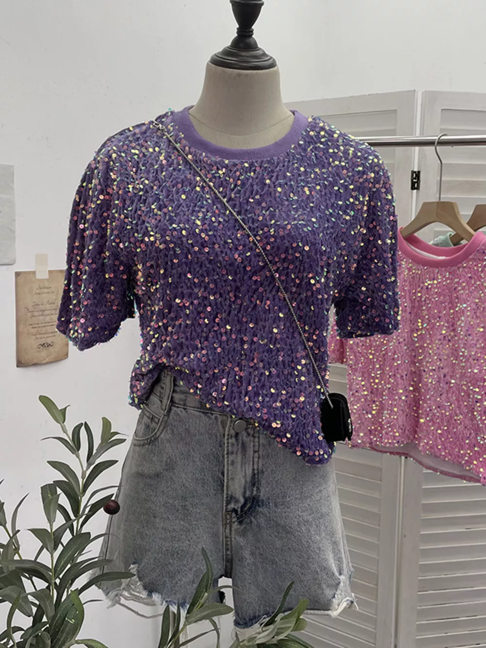 Sequin Short Sleeve T-Shirt, image 12