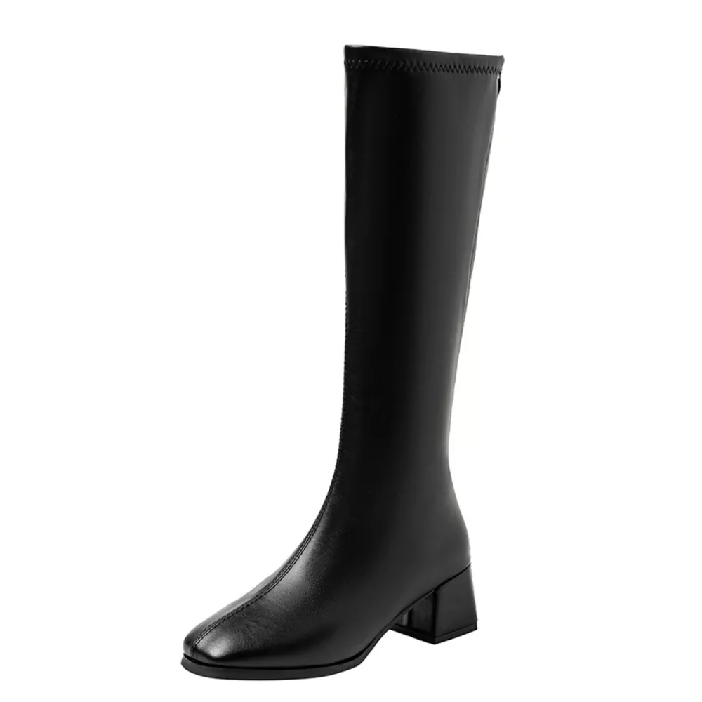 Square Toe Block Heels Boots, image 10