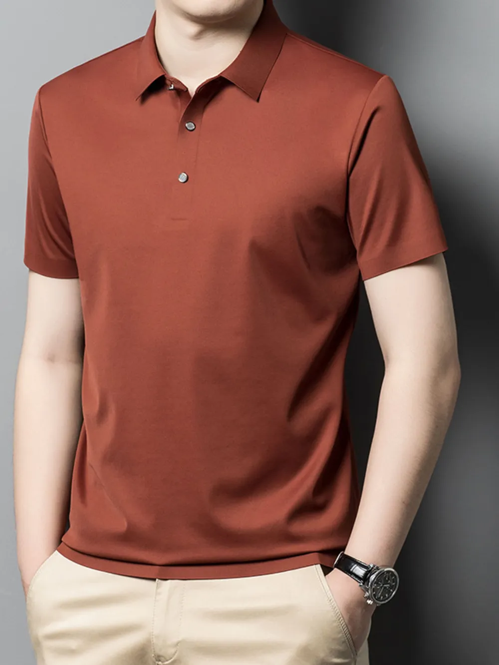 Men's Full Size Collared Neck Short Sleeve Polo Plus Size, image 6