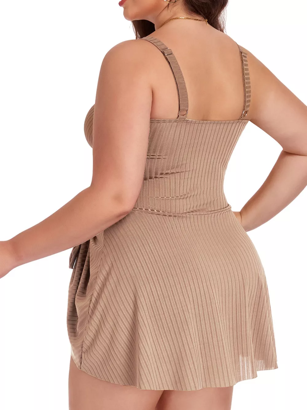 Plus Size Ruched One-Piece Swim Dress, image 13