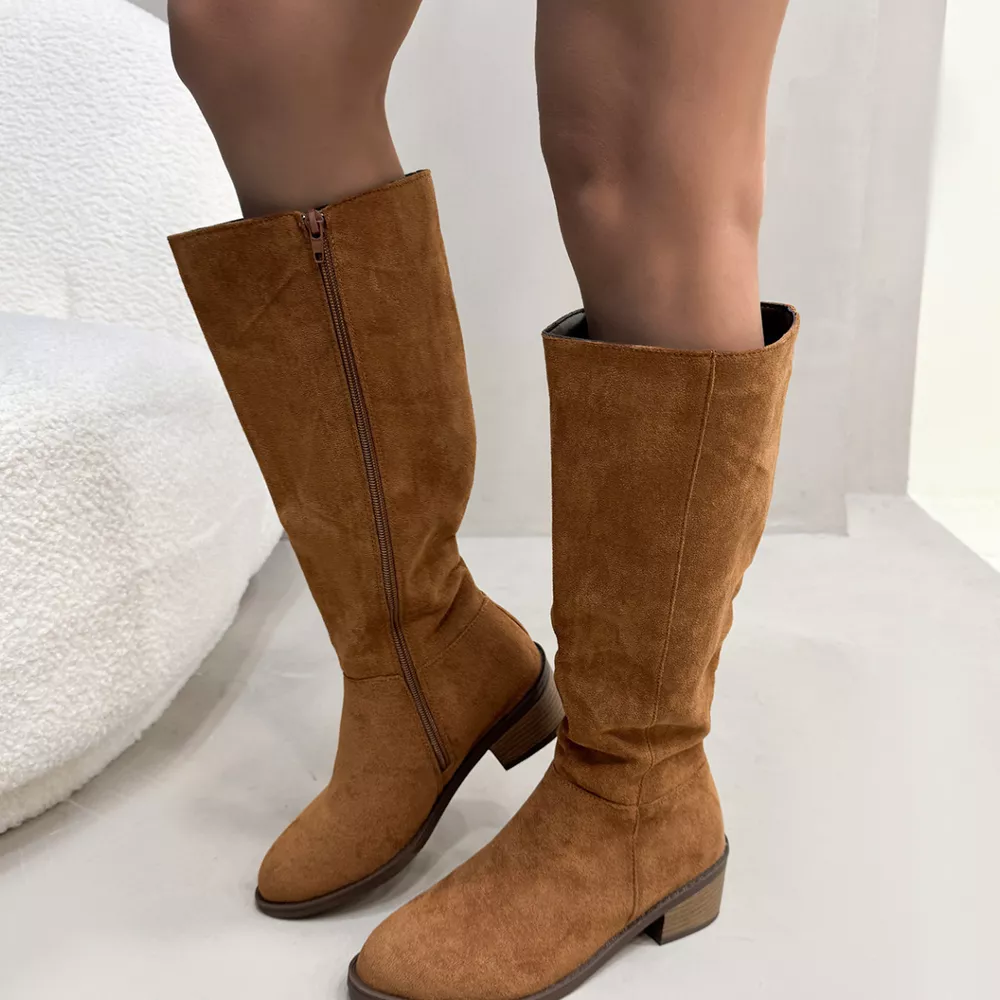 Round Toe Block Heels Boots, image 10