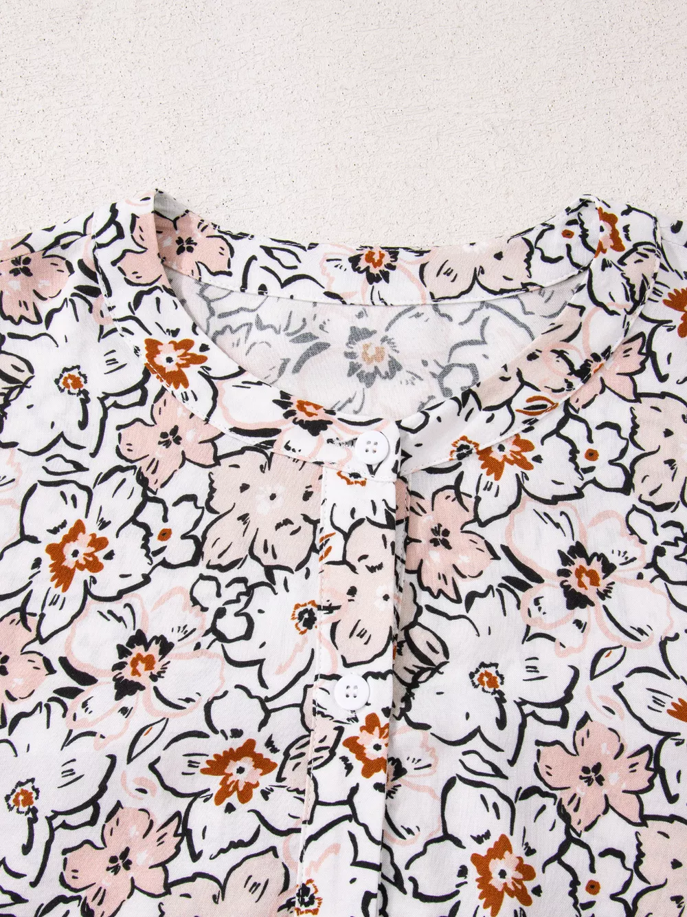 Floral Print Frilled Puff Sleeve Button Down Shirt, image 4