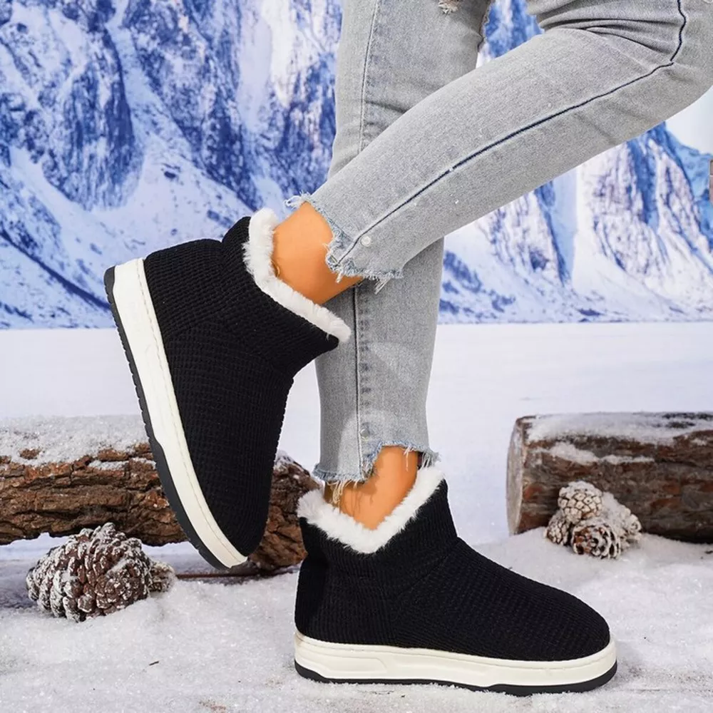 Cozy Knit Ankle Boots with Plush Lining, image 2
