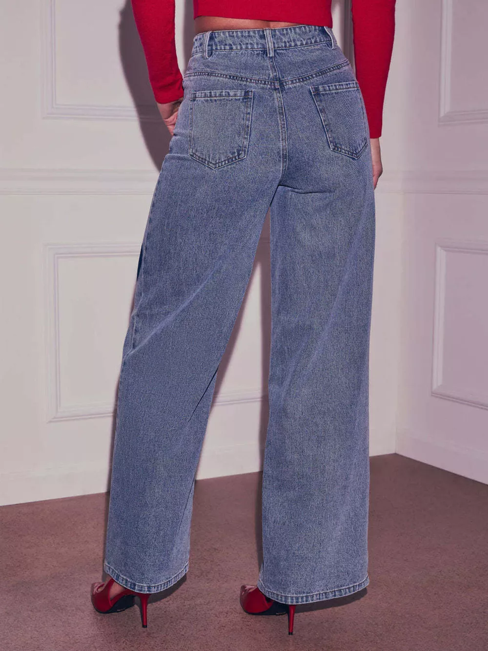 Heart High Waist Wide Leg Jeans, image 6