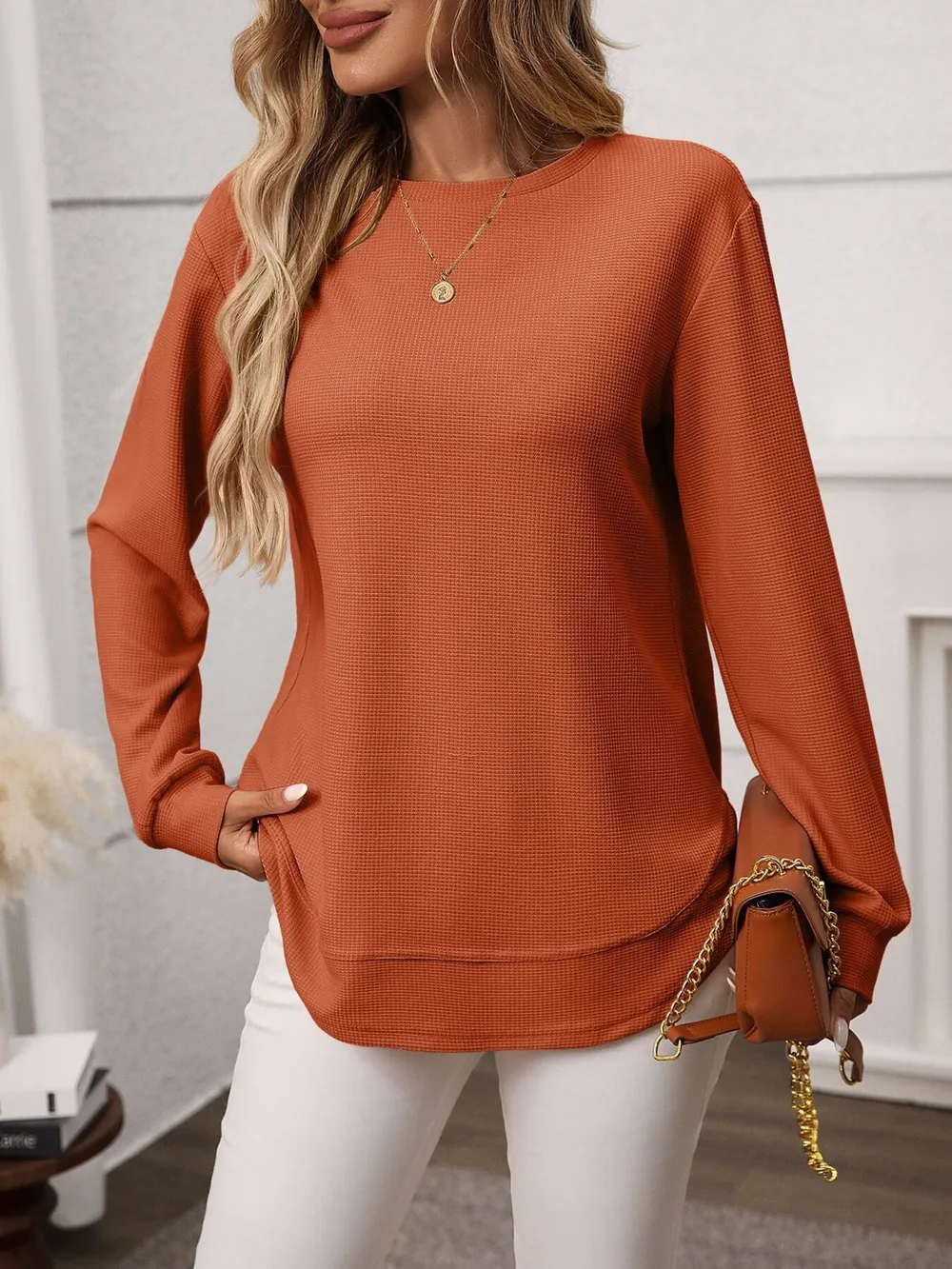 Long Sleeve Round Neck T-Shirt, image 3
