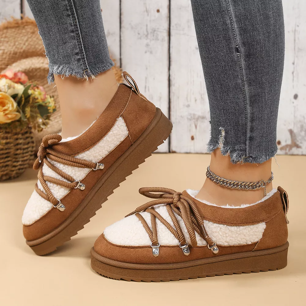 Lace Up Round Toe Platform Ankle Boots, image 3