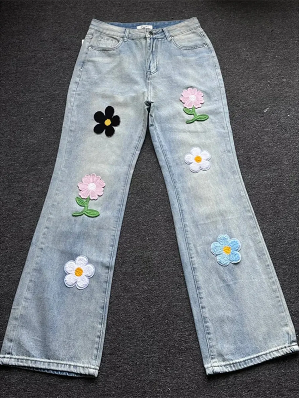 Men's Full Size Floral Wide Leg Jeans Plus Size, image 2
