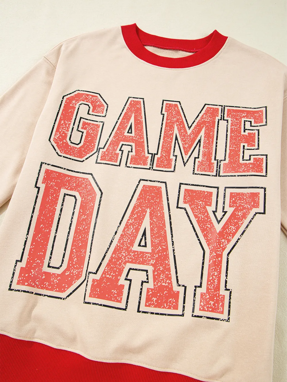 GAME DAY Letter Graphic Round Neck Sweatshirt, image 6