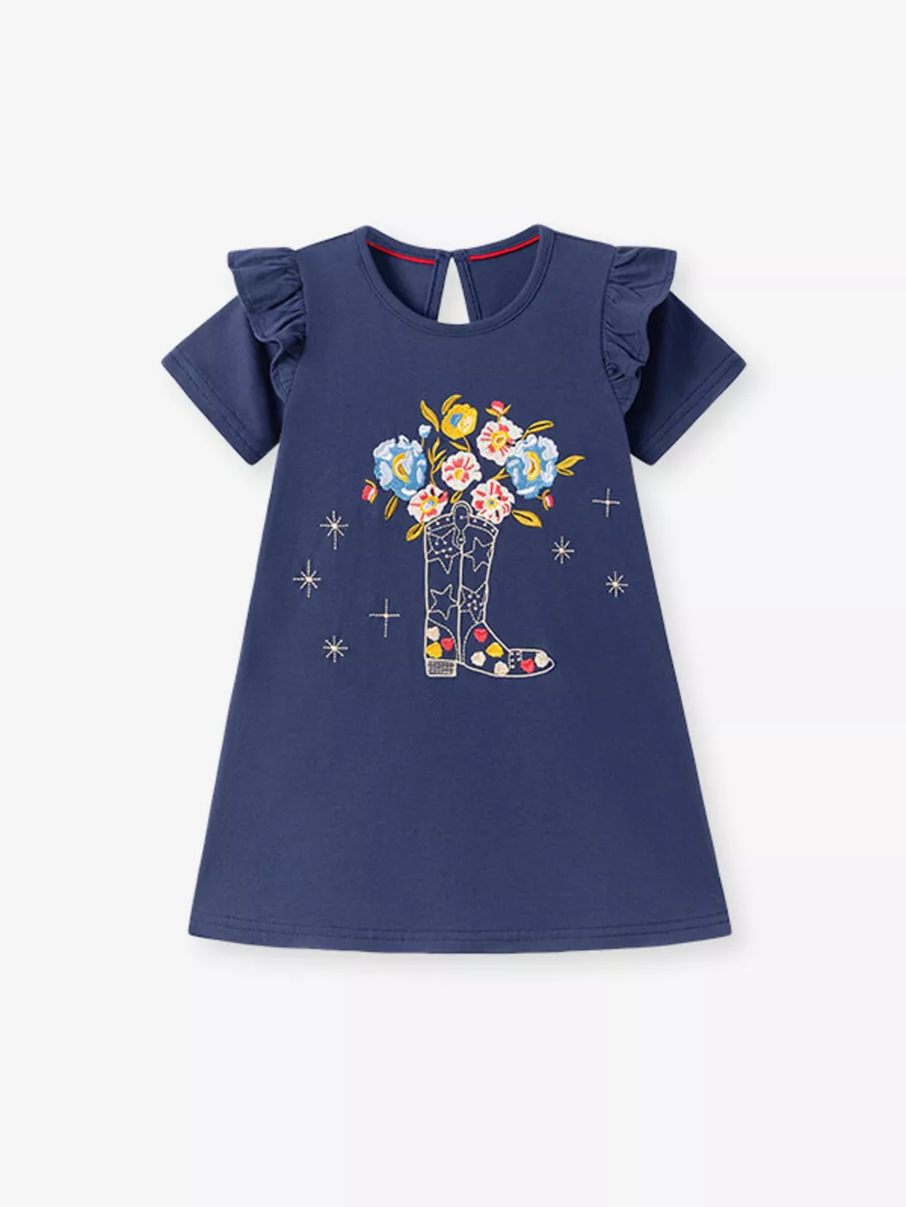 Children's Floral Boot Ruffle Sleeve Casual Dress, image 2