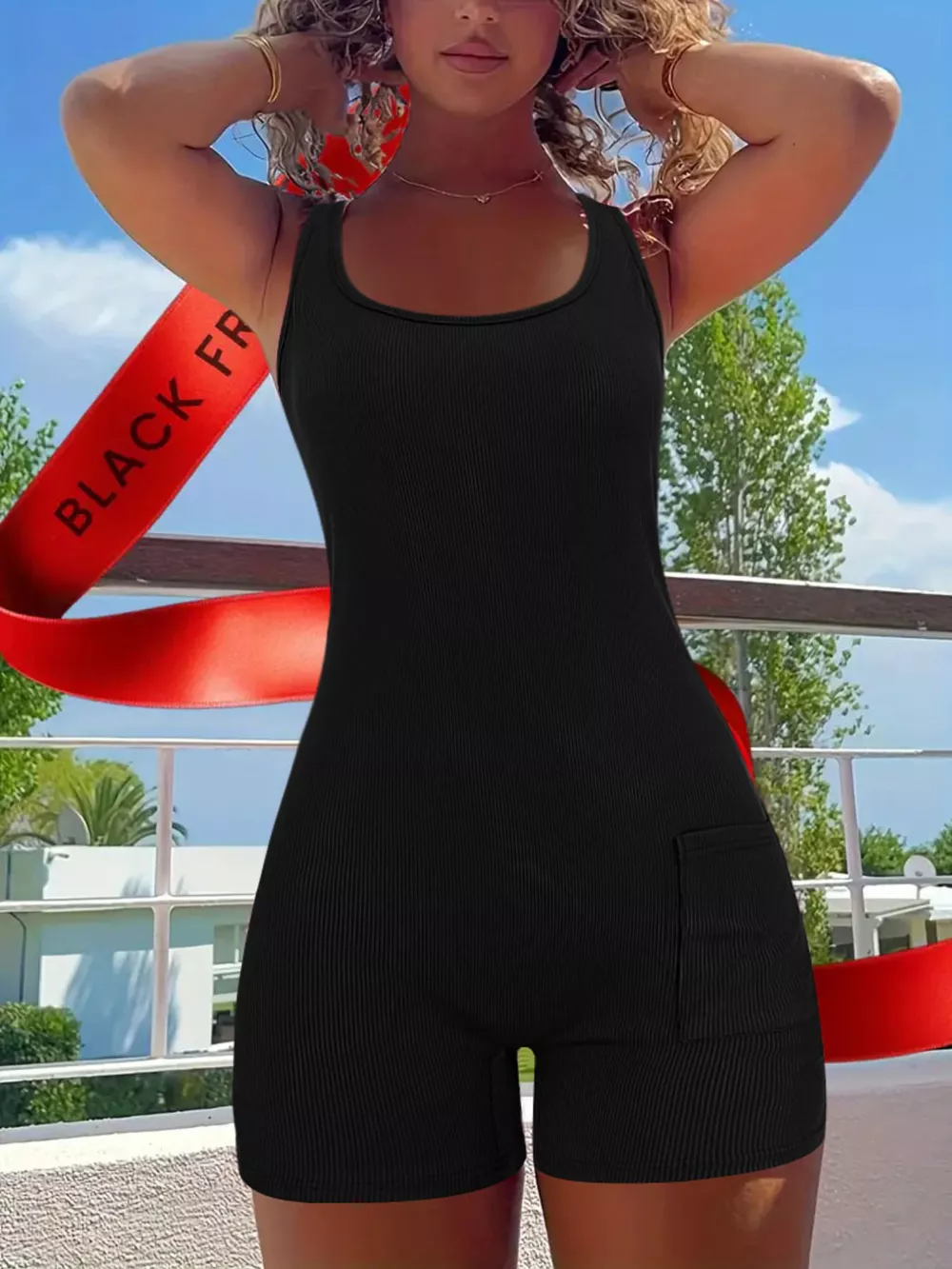 Wide Strap Slim Fit Romper, image 2