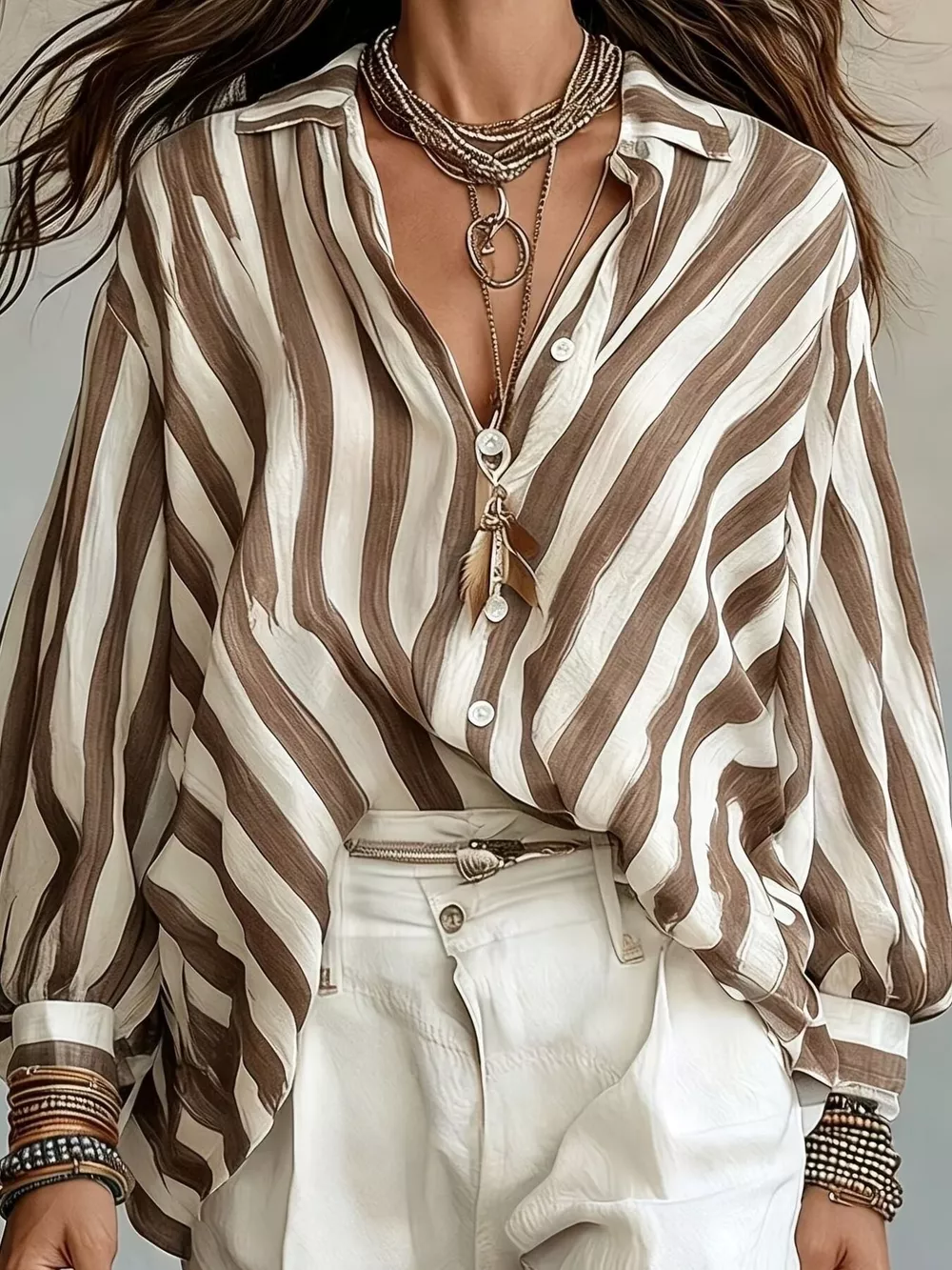Striped Loose Fit Shirt, image 2