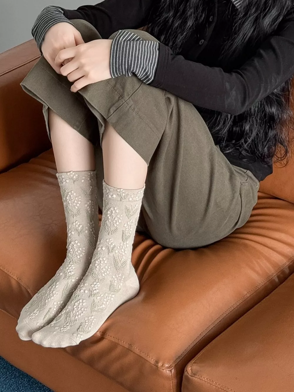 Vintage Textured Crew Socks, image 11