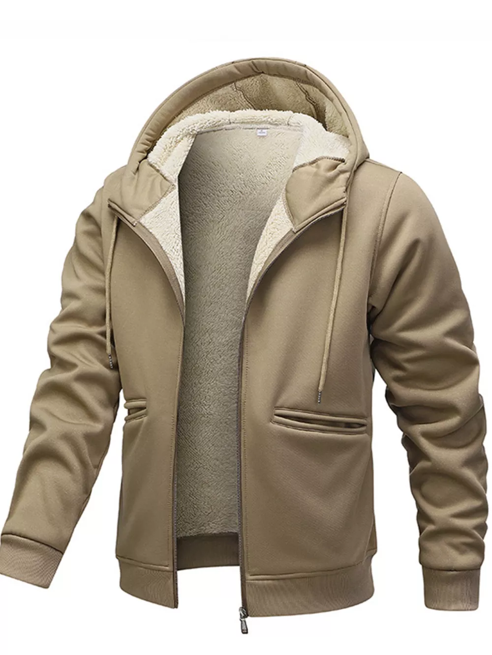 Men's Full Size Warm Fleece Lined Zip-Up Hoodie Plus Size, image 6