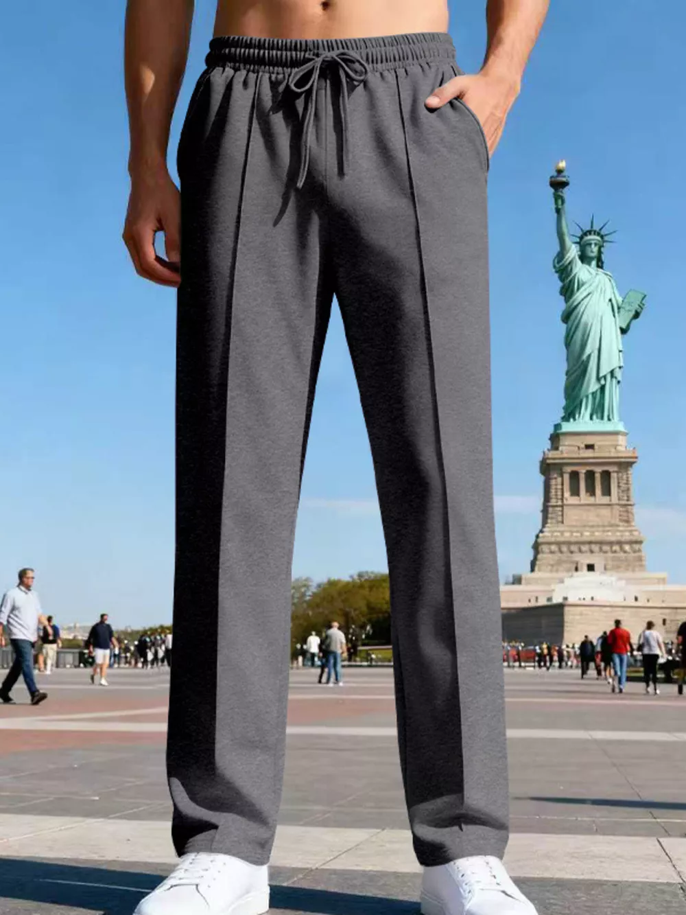Men's Full Size Drawstring Straight Leg Pants Plus Size, image 20