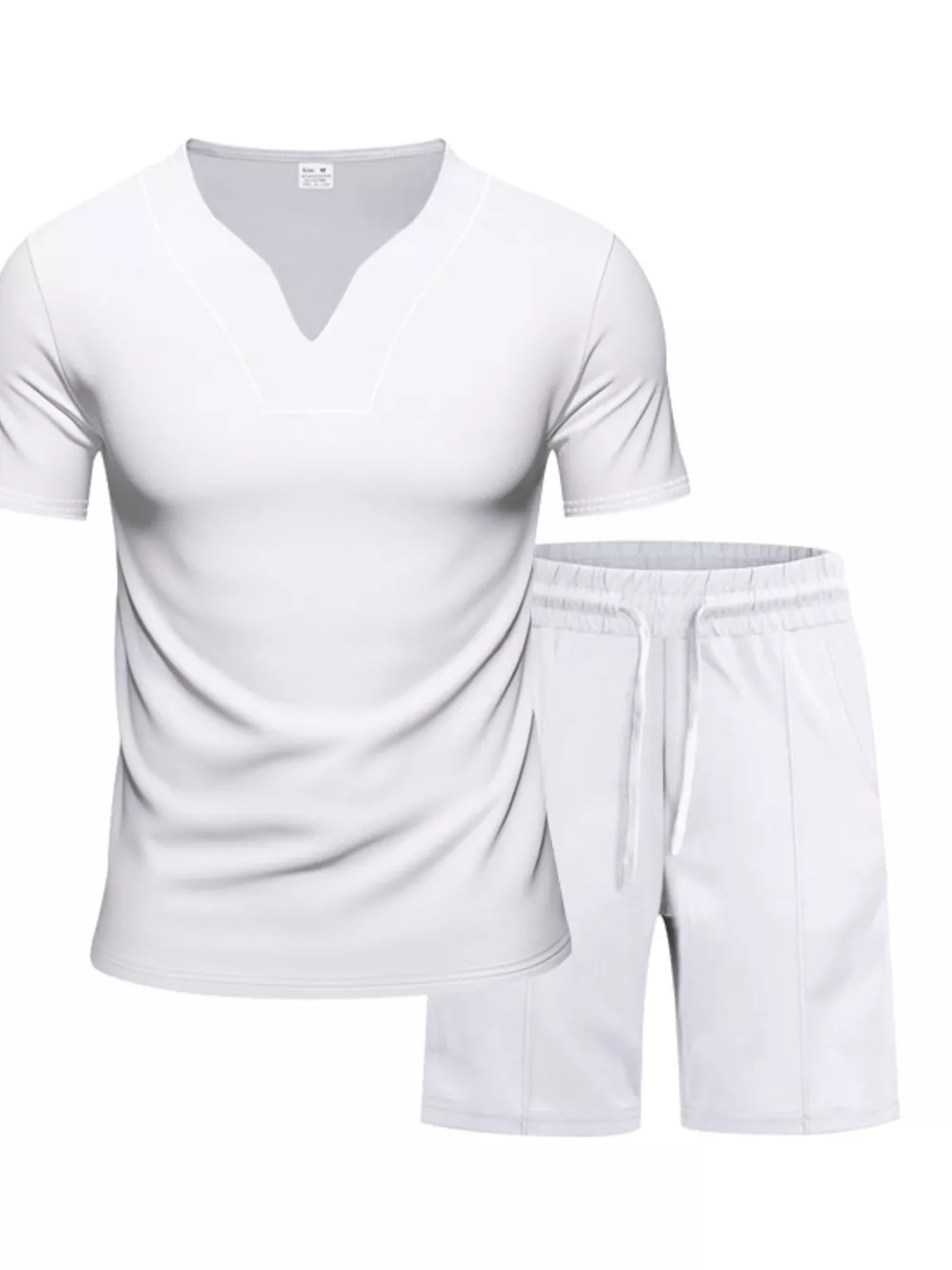 Men's Full Size V-Neck Short Sleeve T-Shirt and Shorts Set Plus Size, image 18