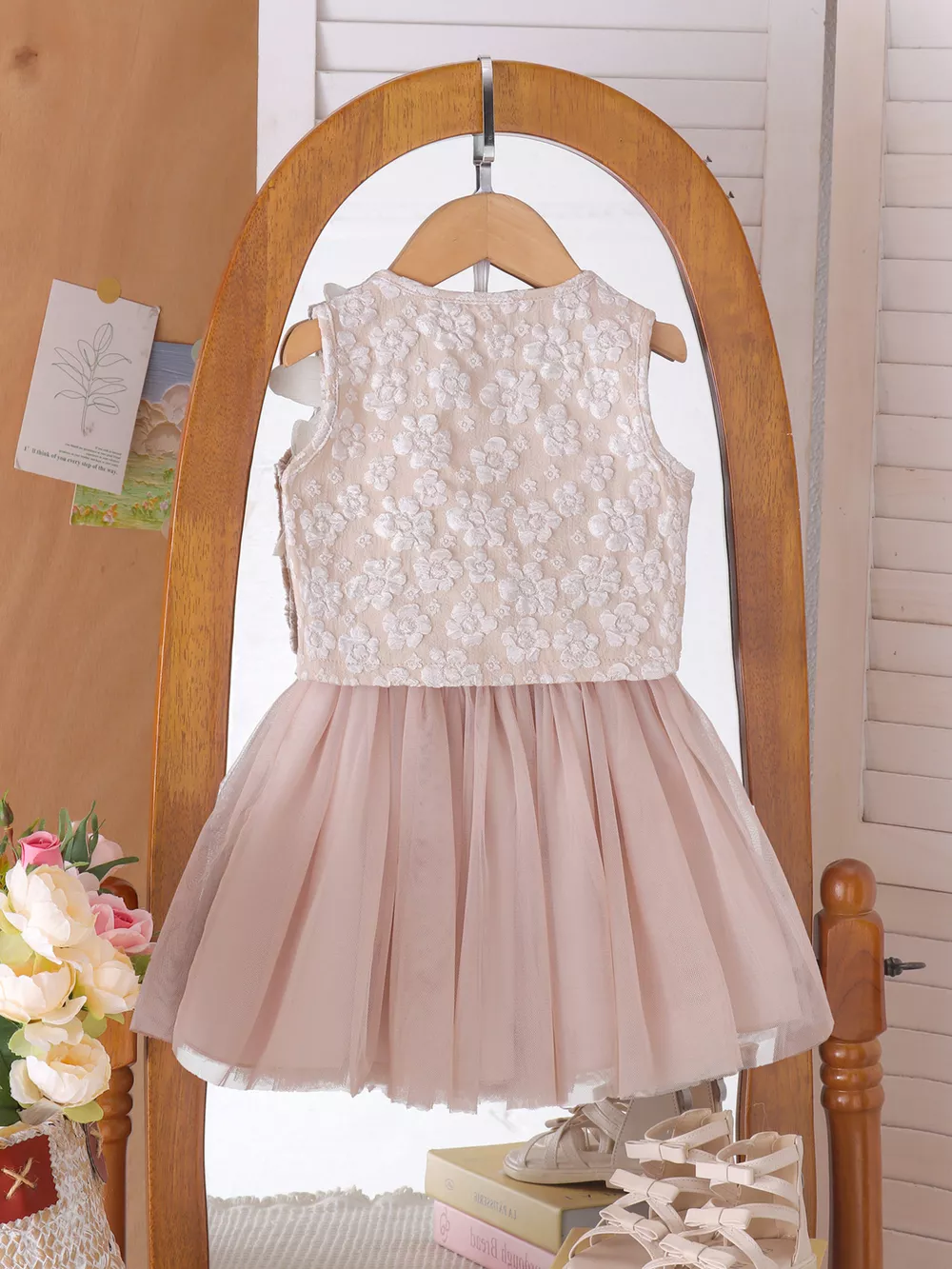Children's Flower Button Up Vest and Skirt Set, image 5