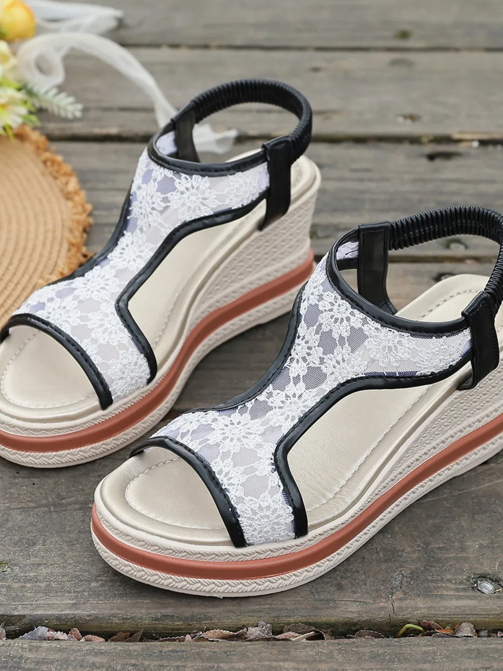 Platform Wedge Open Toe Sandals, image 3