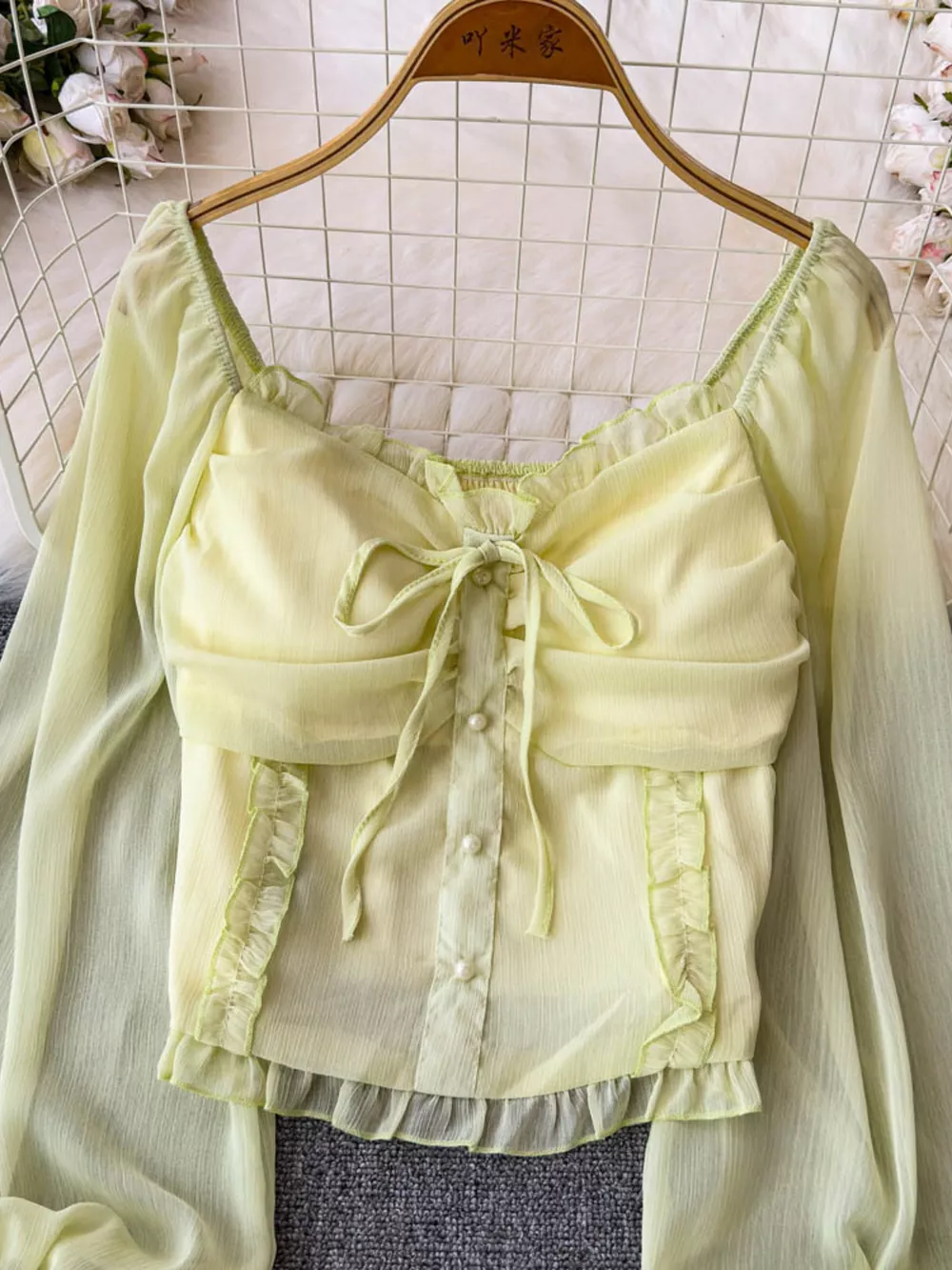 Frill Flounce Sleeve Blouse, image 5