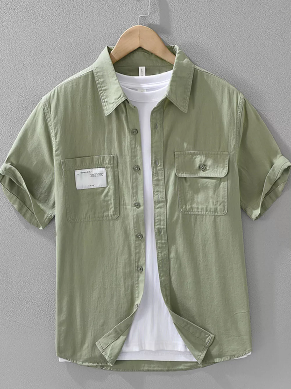 Men's Plus Size Button Up Short Sleeve Shirt