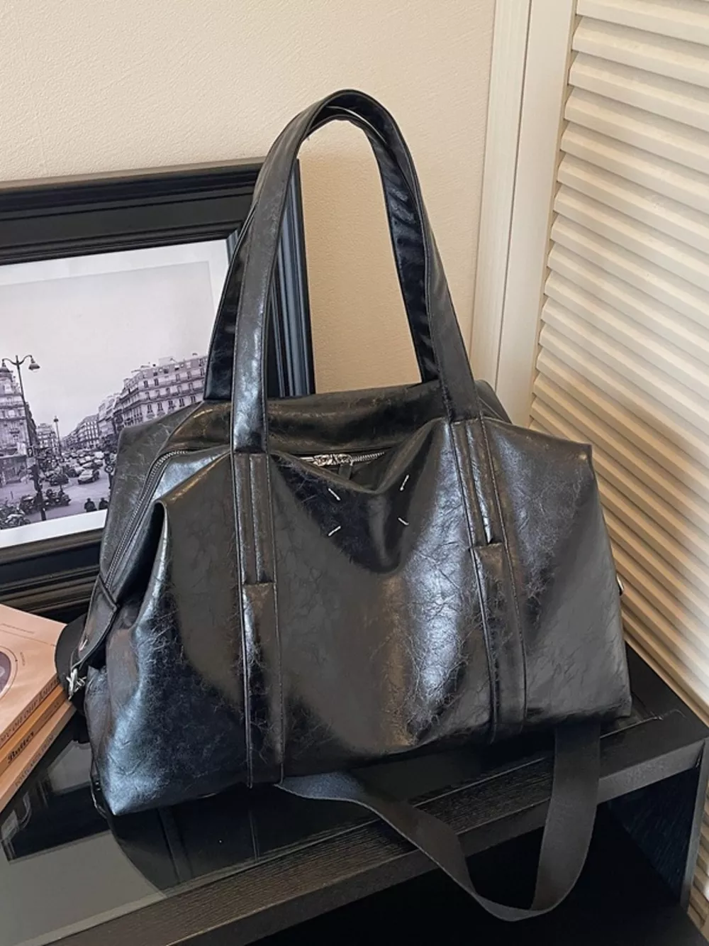 Vintage Style Leather Travel Bag, image 2