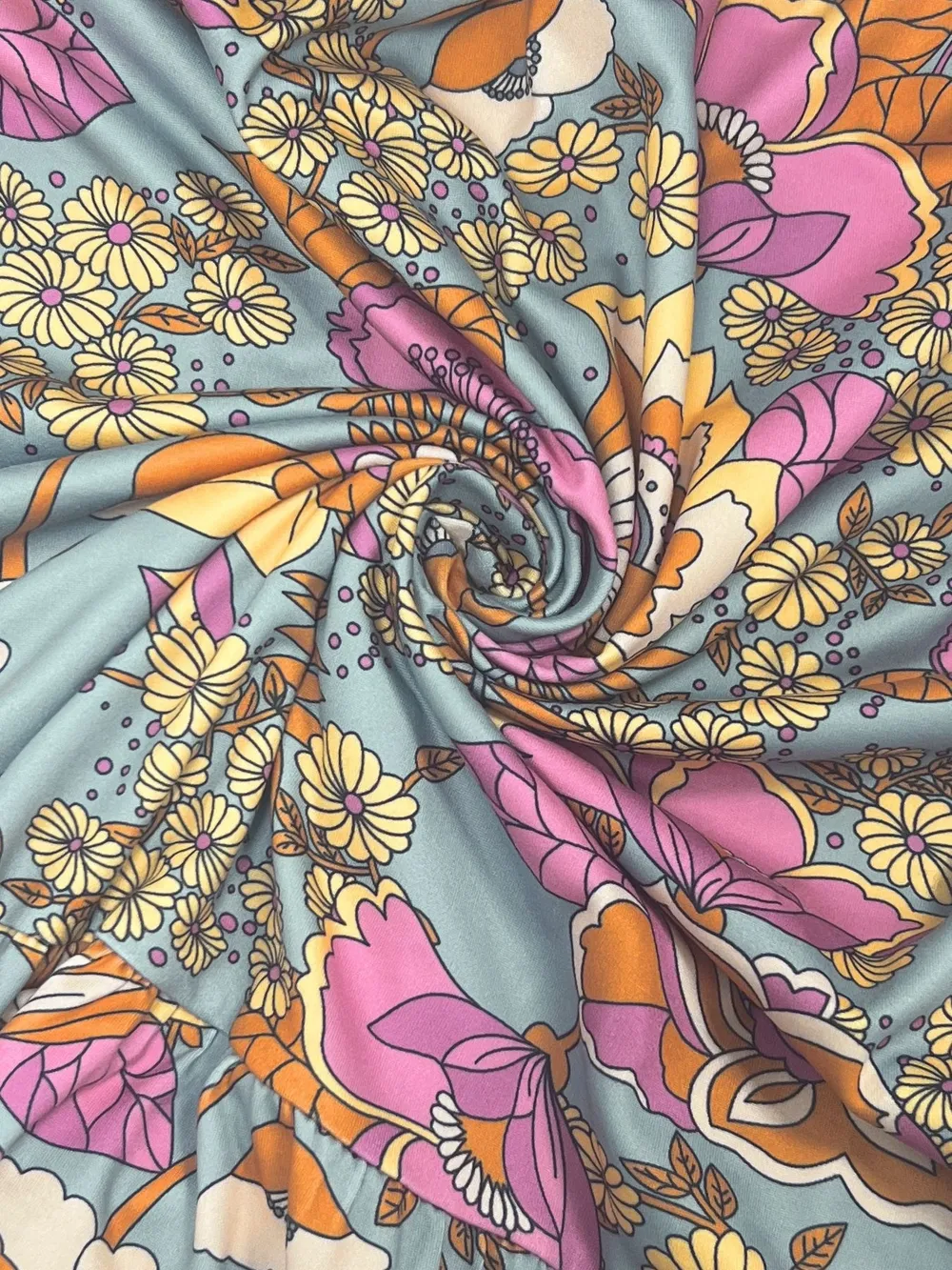 Printed V-Neck Tiered Dress, image 3