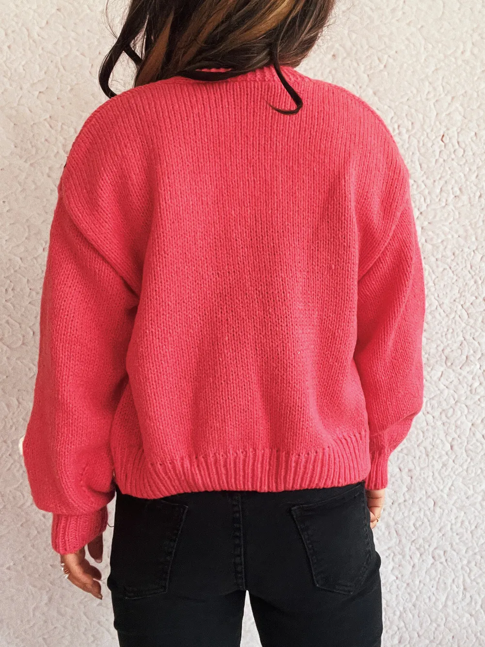Flower Open Front Long Sleeve Cardigan, image 3