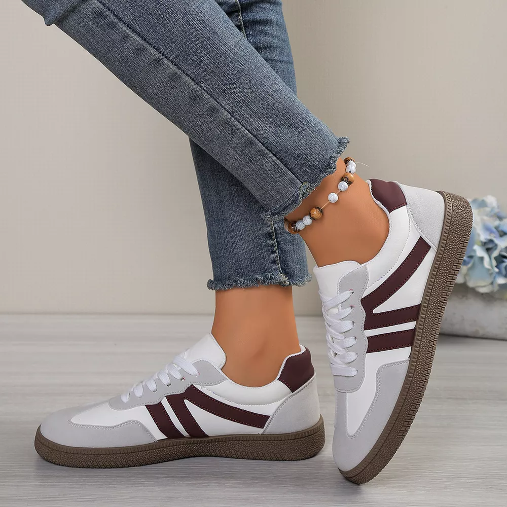 Striped Lace-Up Casual Sneakers, image 8
