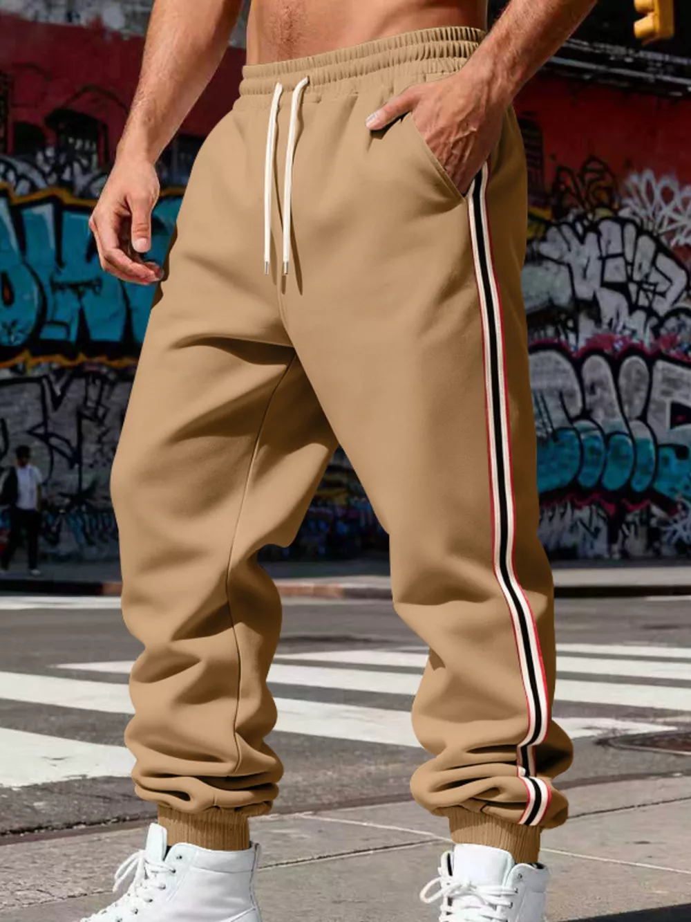 Men's Full Size Side-Striped Drawstring Joggers Plus Size, image 14
