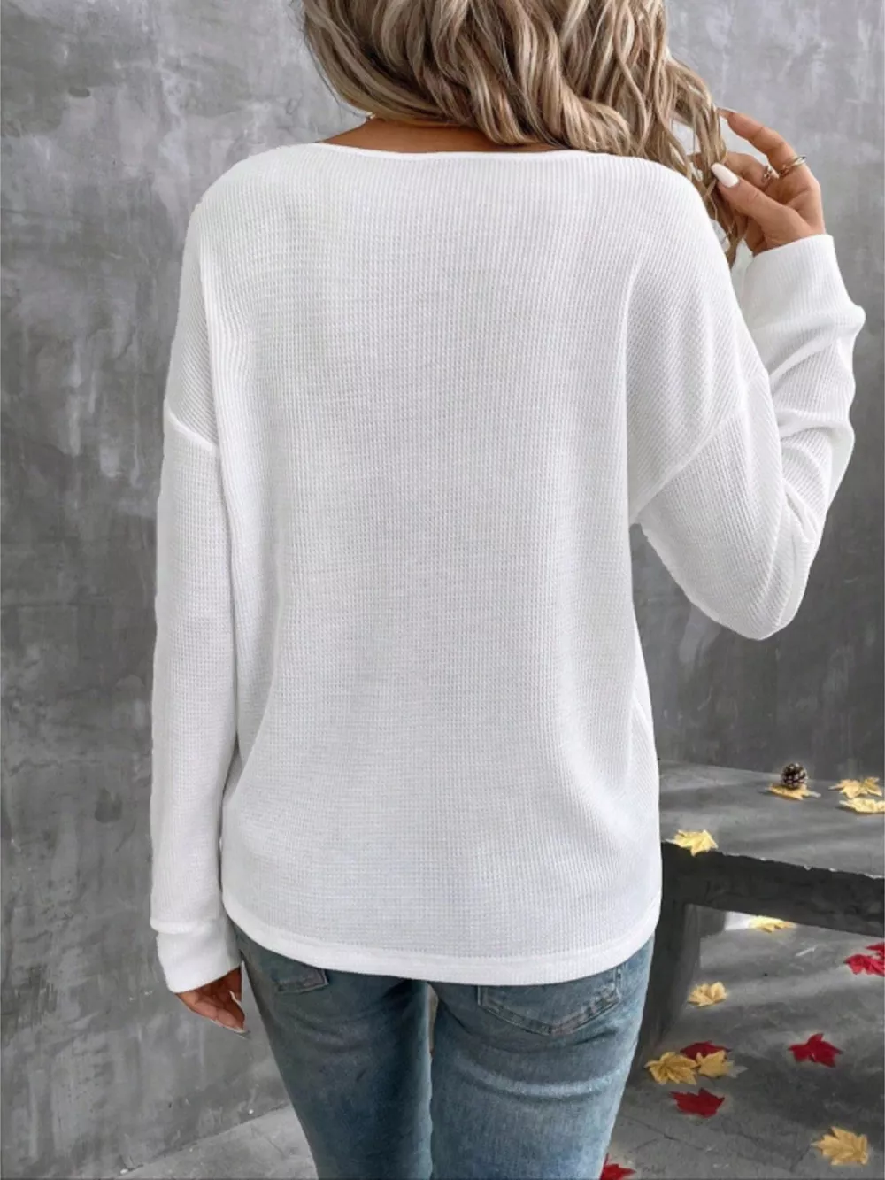 V-Neck Long Sleeve T-Shirt, image 6