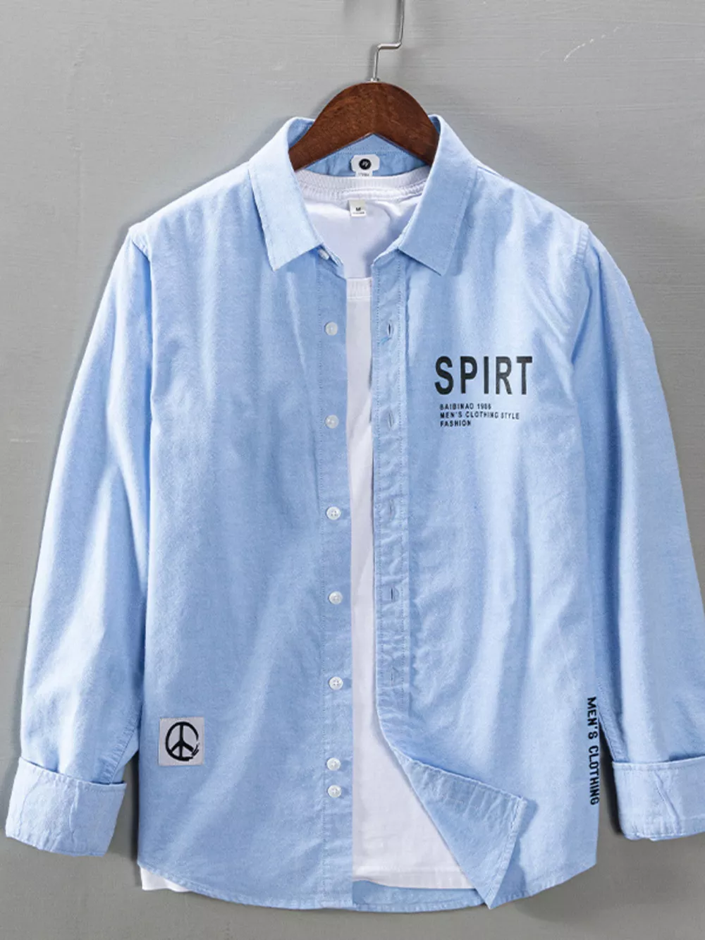 Men's Plus Size Button Up Long Sleeve Shirt