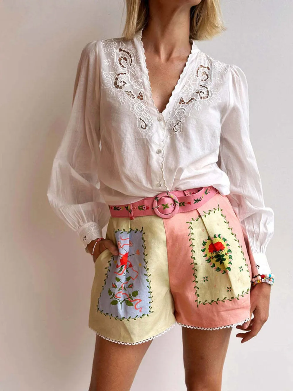 Printed Short Sleeve Shirt and Shorts Set, image 3