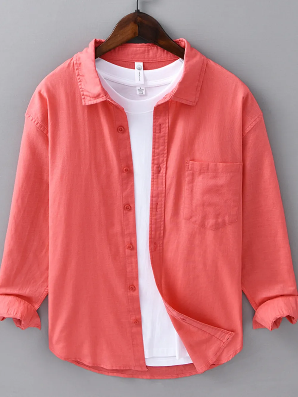Men's Plus Size Button Up Long Sleeve Shirt, image 4