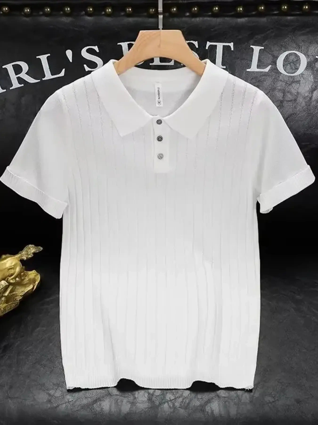 Men's Plus Size Short Sleeve Ribbed Polo