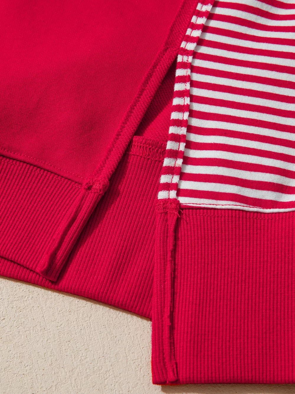 Striped Patchwork Sleeve Colorblock Sweatshirt, image 5