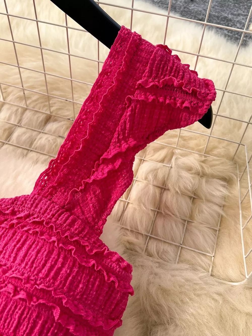 Textured Crop Top and Tiered Skirt Set, image 9