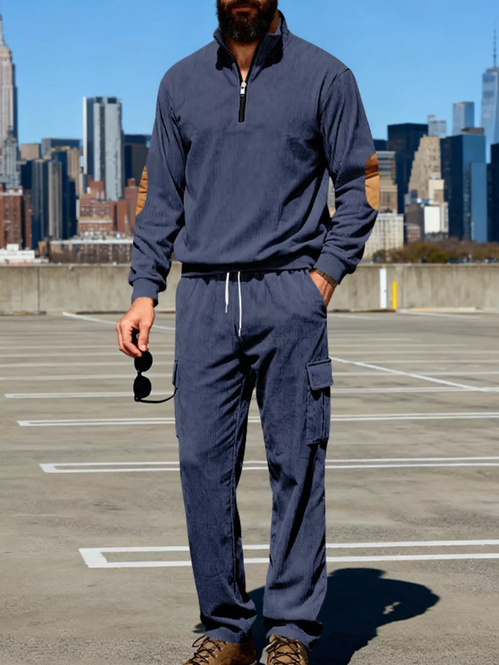 Men's Full Size Casual Long Sleeve Top & Pants Set Plus Size, image 8