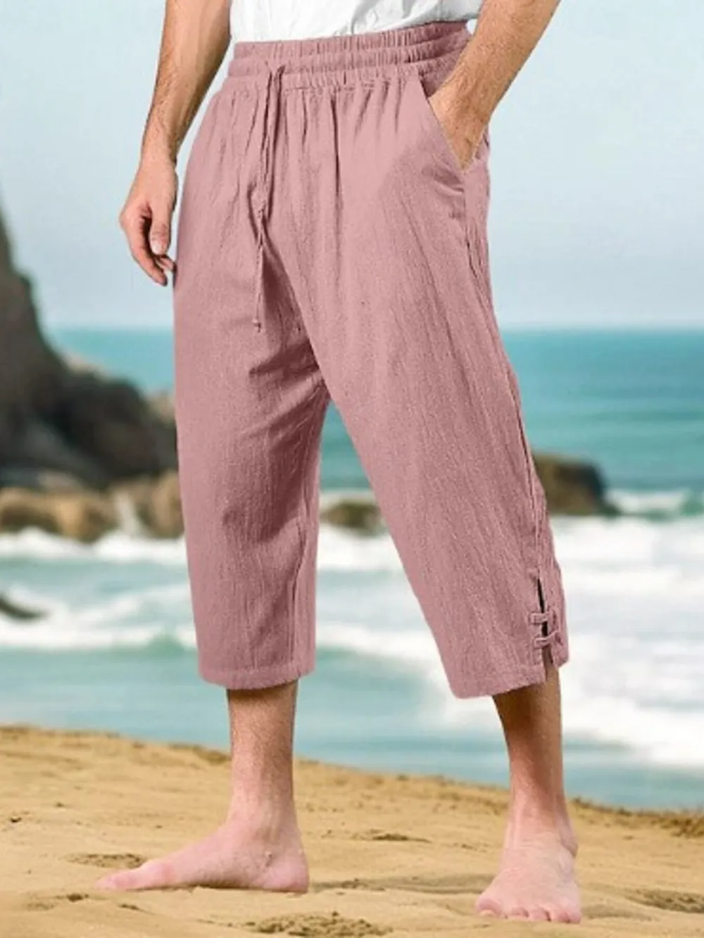 Men's Full Size Loose Fit Cropped Pants Plus Size, image 8