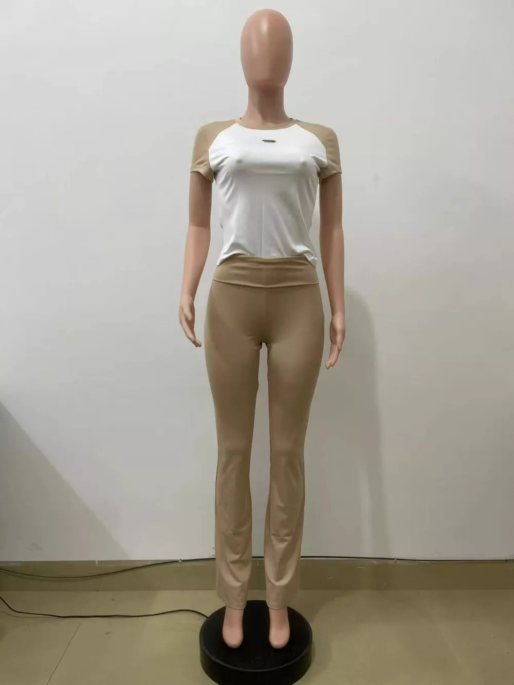 Contrast Short Sleeve Tee and Pants Set, image 14