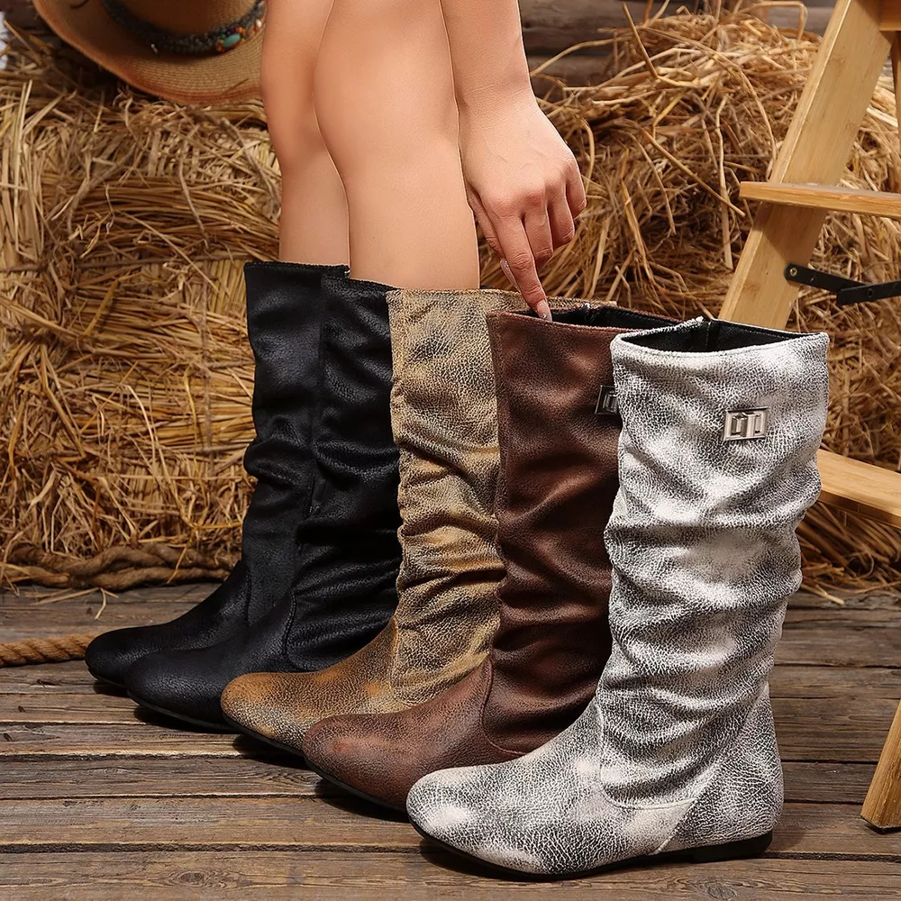 Slouchy Mid-Calf Boots, image 2