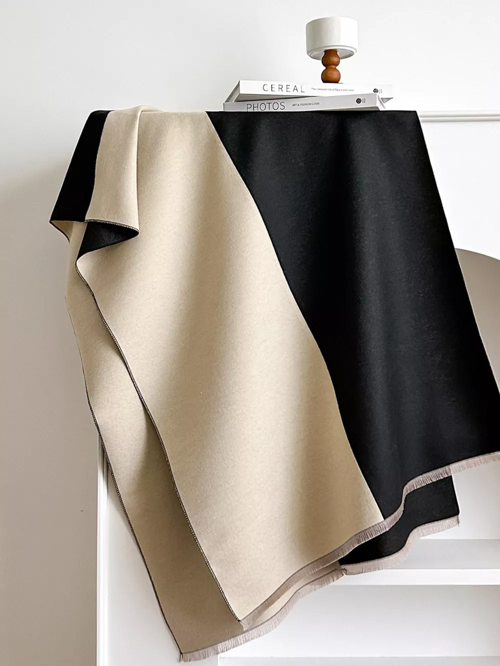 Two-Tone Raw Hem Scarf, image 5