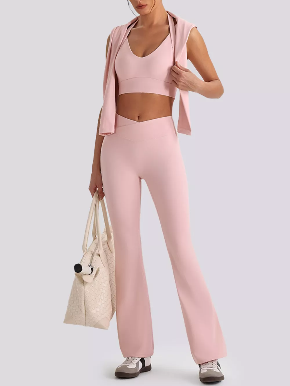 Seamless Criss-Cross V-Neck Tank and Leggings Active Set, image 20