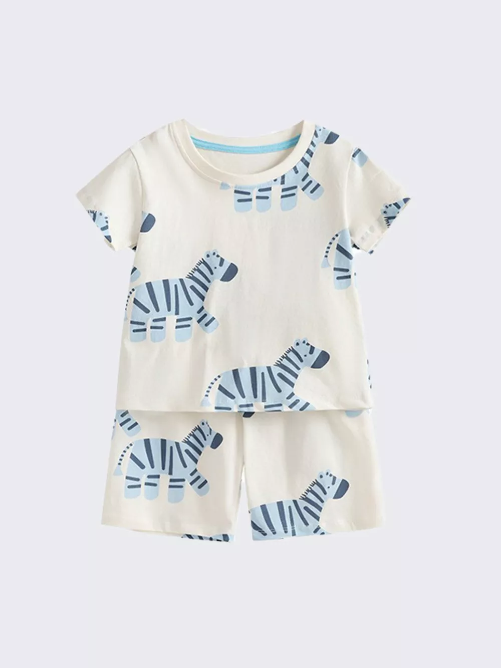 Children's Zebra Print Casual Tee and Shorts Set, image 4