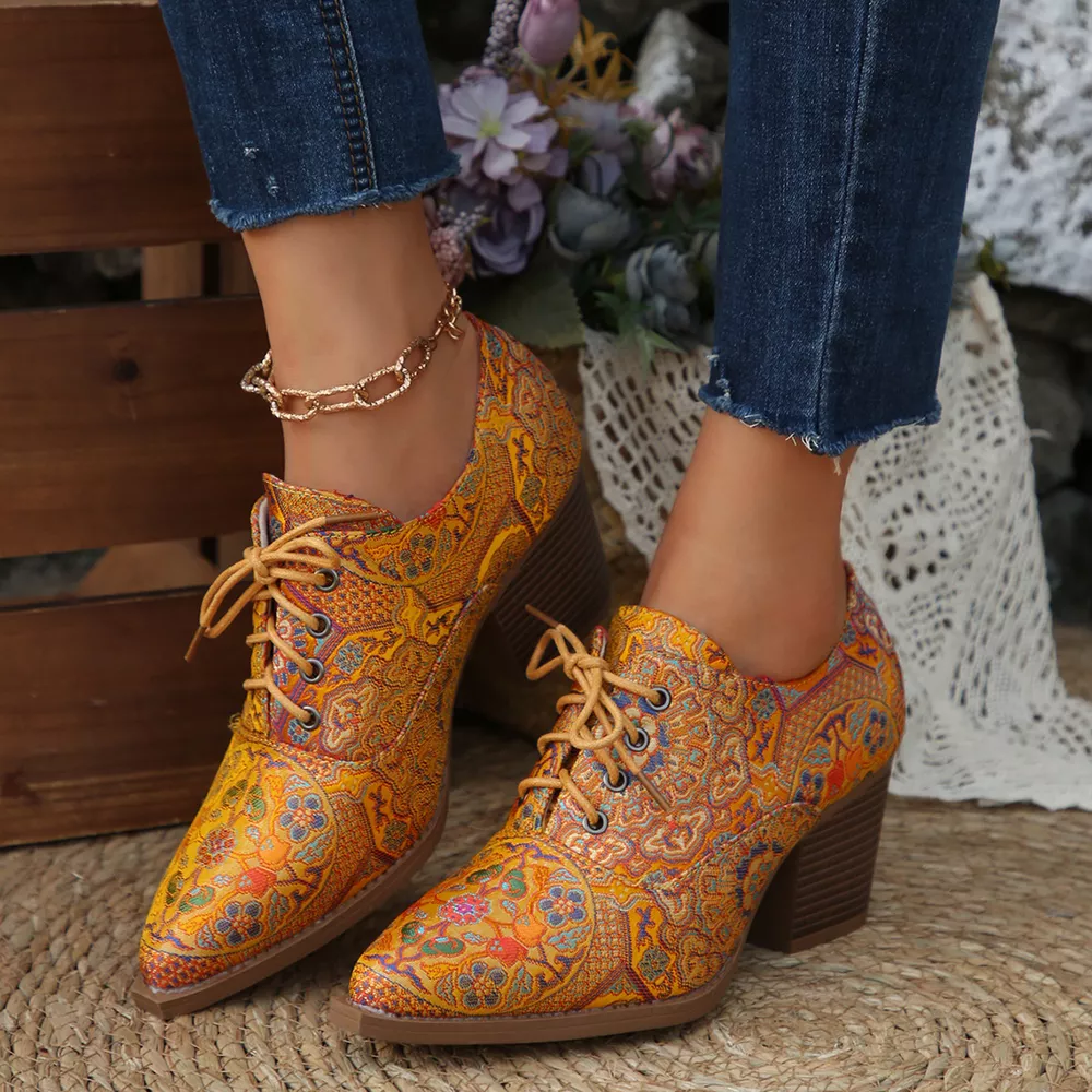 Point Toe Block Heels Ankle Boots, image 3