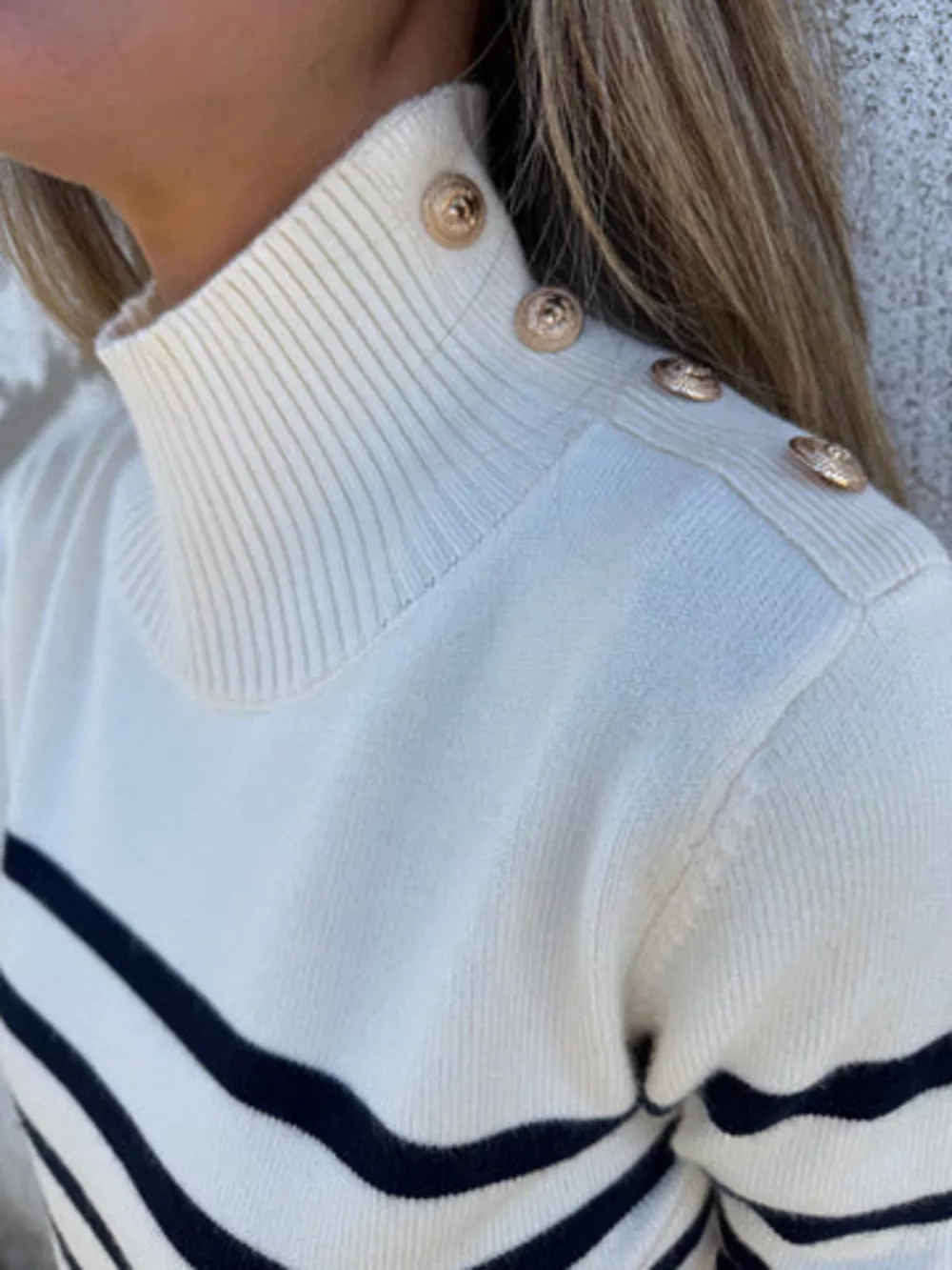 Full Size Striped Turtleneck Long Sleeve Sweater Plus Size, image 19