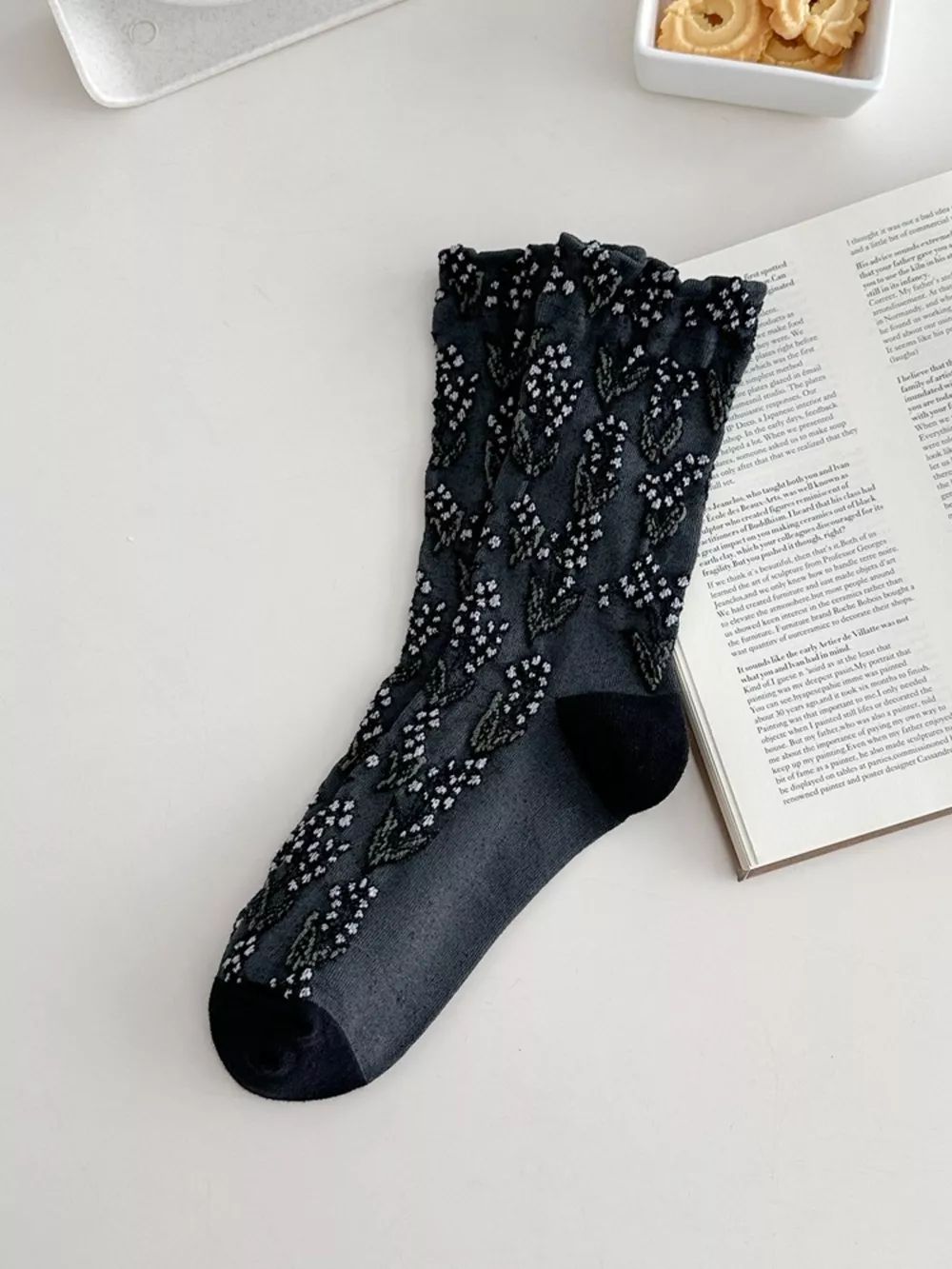 Vintage Textured Crew Socks