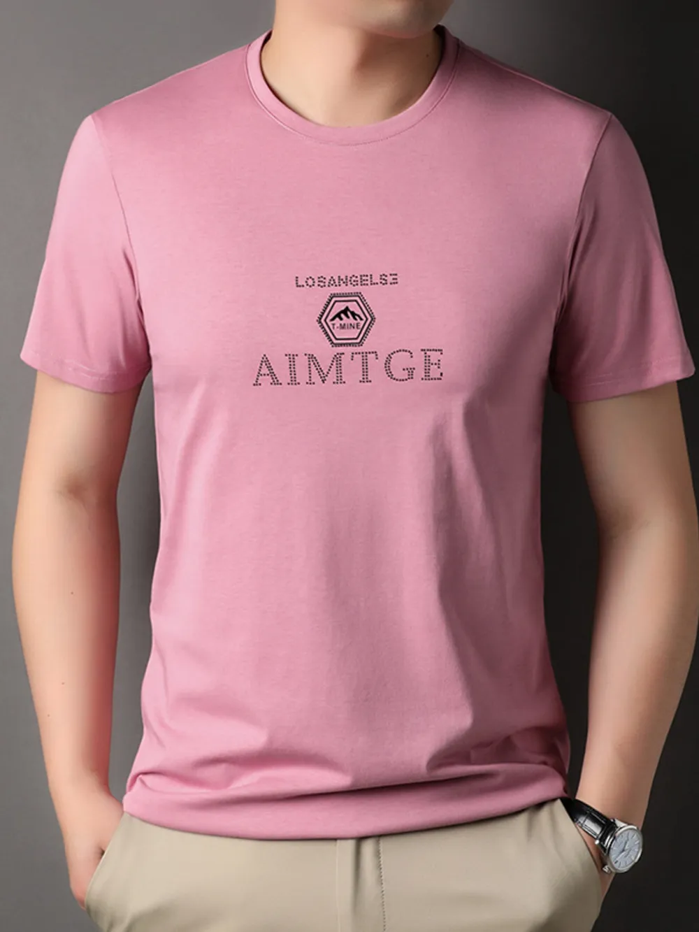 Men's Plus Size Round Neck Short Sleeve T-Shirt, image 5