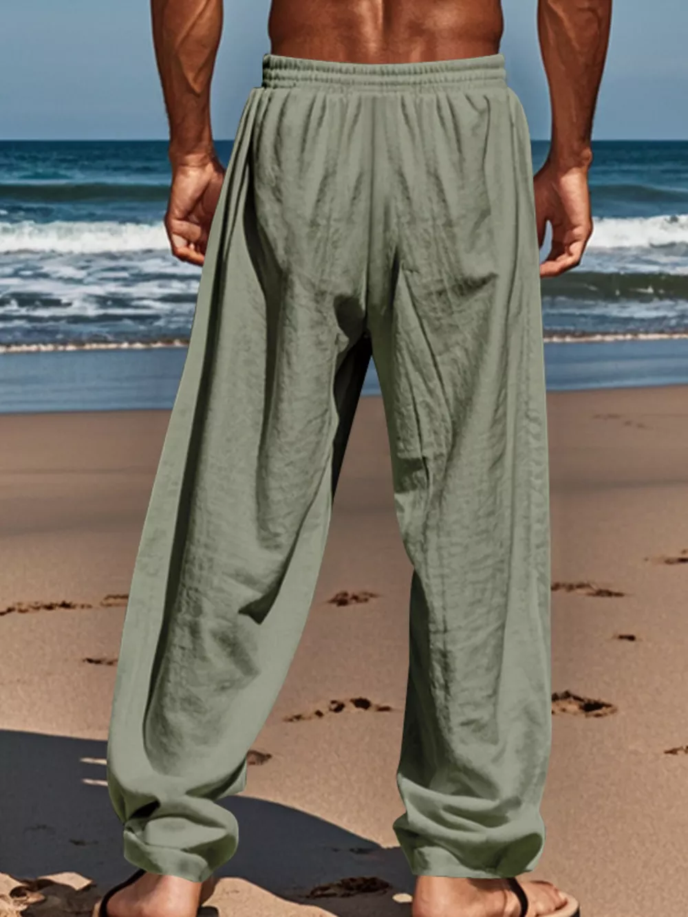 Men's Full Size Casual Loose-Fit Pants with Elastic Drawstring Waist Plus Size, image 3