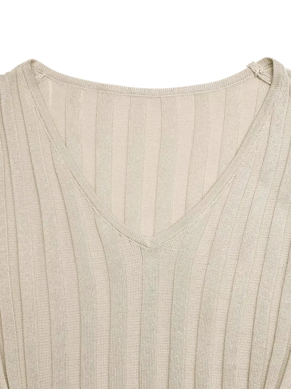Ribbed Knit V-Neck Long Sleeve Maxi Dress, image 3